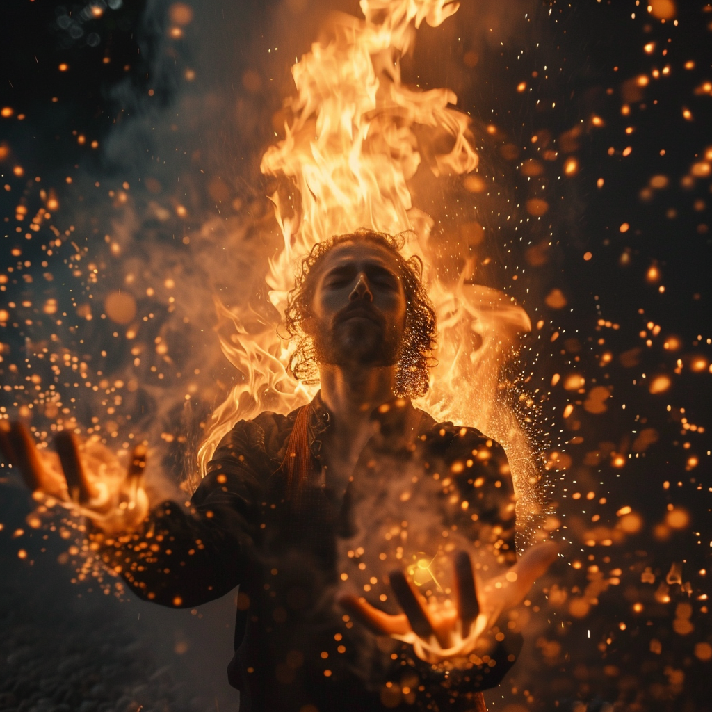 a man on fire